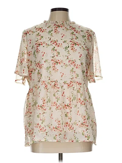 Pre-owned Roolee Short Sleeve Blouse In Ivory