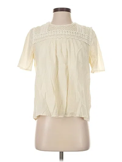 Pre-owned Roolee Short Sleeve Blouse In Ivory
