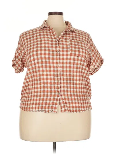 Pre-owned Roolee Short Sleeve Blouse In Orange