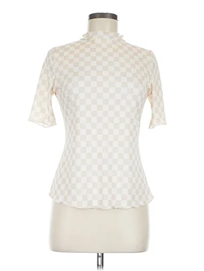 Pre-owned Roolee Short Sleeve Turtleneck In White