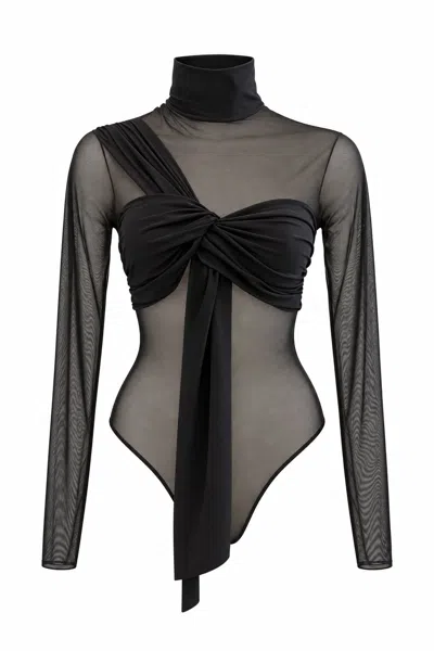 Room 24 Women's Black Arley Sheer Bodysuit