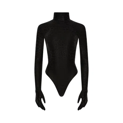 Room 24 Women's Black Jane Bodysuit Midnight Leopard