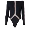 Room 24 Women's Black Regina Bodysuit In Black