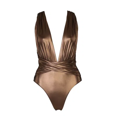 Room 24 Women's Gold Rachel One Piece Metallic Bronze