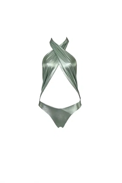 Room 24 Women's Green Carol One Piece Military Metallic