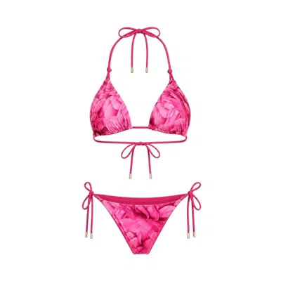 Room 24 Women's Pink Reversible Rosie Triangle Rose Print