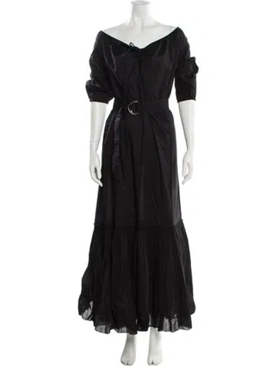 Pre-owned Room 502 Off-the-shoulder Long Dress In Black
