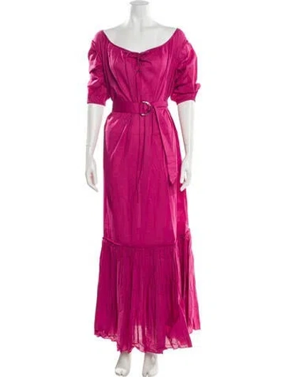 Pre-owned Room 502 Off-the-shoulder Long Dress In Pink