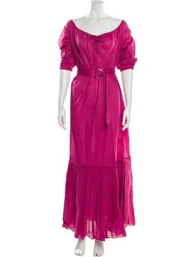 Pre-owned Room 502 Off-the-shoulder Long Dress In Pink