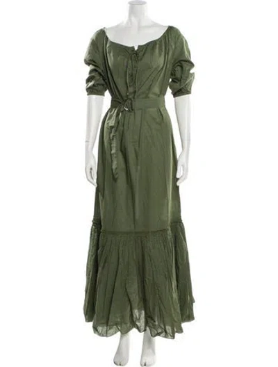 Pre-owned Room 502 Scoop Neck Long Dress In Green