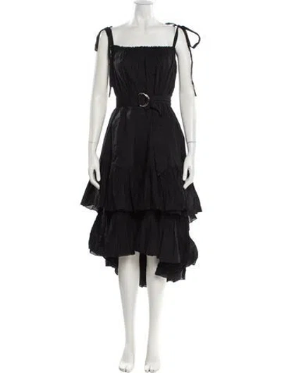 Pre-owned Room 502 Square Neckline Midi Length Dress W/ Tags In Black