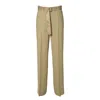 Room 52 Lara Beige Viscose Trousers With Belt In Green