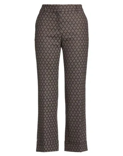 Room 52 Woman Pants Brown Size 8 Polyester, Virgin Wool, Lycra