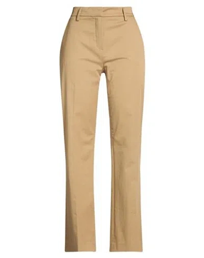 Room 52 Woman Pants Camel Size 10 Cotton, Elastane In Brown