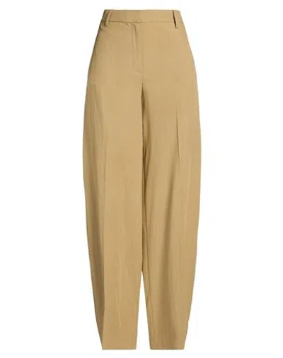 Room 52 Woman Pants Camel Size 10 Viscose, Linen In Burgundy