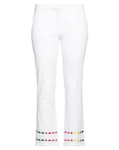 Room 52 Woman Pants Off White Size 6 Cotton, Elastane