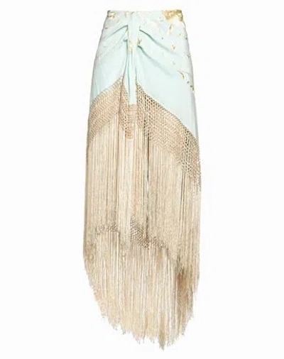 Room 717 Woman Maxi Skirt Sky Blue Size M Silk