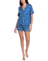 Room Service 2pc Aspen Shirt & Short Pajama Set In Blue