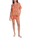 Room Service 2pc Aspen Shirt & Short Pajama Set In Pink