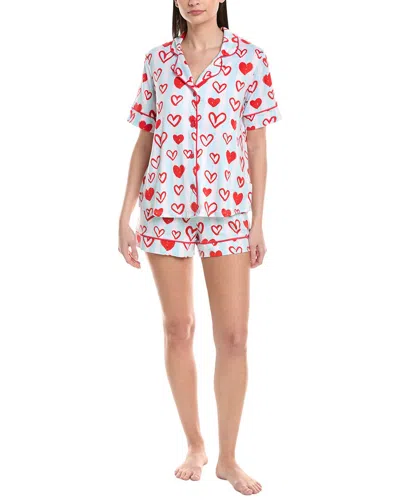 Room Service 2pc Aspen Short Pj Set In White