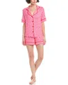 Room Service 2pc Aspen Top & Short Pajama Set In Pink