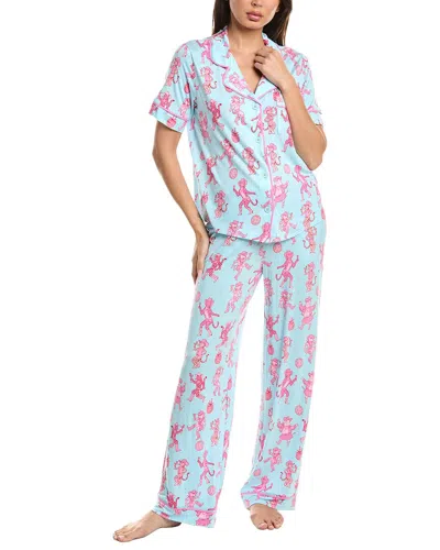 Room Service 2pc Dakota Pajama Set In Blue