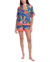Room Service 2pc Georgia Shirt & Short Pajama Set In Multi