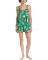 Room Service 2pc Kaitlin Pajama Set In Green