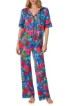 Room Service Pjs Contrast Piping Pajamas In Multi