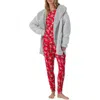Room Service Pjs Hooded Fleece Lounge Jacket In Gray