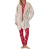 Room Service Pjs Hooded Fleece Lounge Jacket In Gray