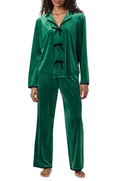 Room Service Pjs Long Sleeve Notch Collar Pajamas In Green