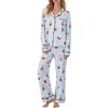 Room Service Pjs Long Sleeve Print Pajamas In Blue