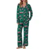 Room Service Pjs Long Sleeve Print Pajamas In Green