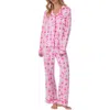 Room Service Pjs Long Sleeve Print Pajamas In Pink