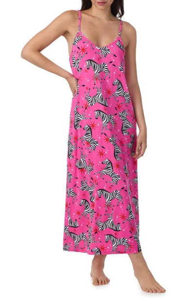 Room Service Pjs Low Back Stretch Satin Chemise In Pink