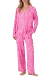 Room Service Pjs Piped Jersey Pajamas In Pink