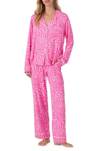 Room Service Pjs Piped Jersey Pajamas In Pink