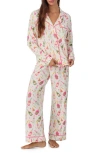 Room Service Pjs Piped Jersey Pajamas In White