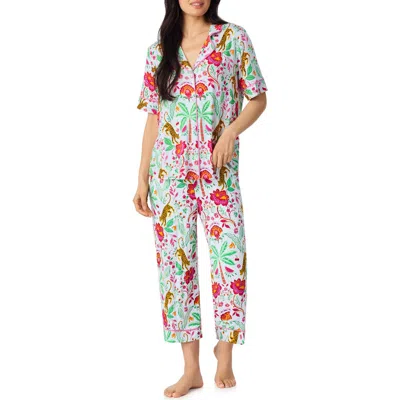 Room Service Pjs Print Crop Pajamas In Blue