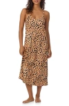 Room Service Pjs Print Long Chemise In Brown