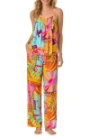 Room Service Pjs Print Long Pajamas In Multi Pattern