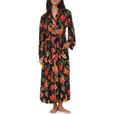 Room Service Pjs Print Long Robe In Multi