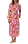 Room Service Pjs Print Long Robe In Pink