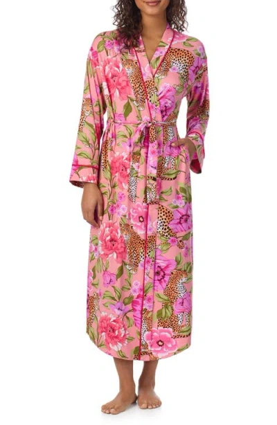Room Service Pjs Print Long Robe In Multi
