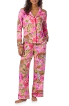 Room Service Pjs Print Long Sleeve Long Pajamas In Pink