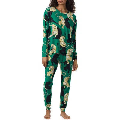 Room Service Pjs Print Long Sleeve Pajamas In Animal Print