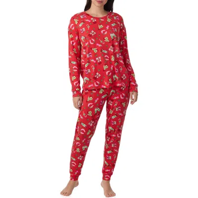 Room Service Pjs Print Long Sleeve Pajamas In Multi