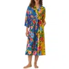 Room Service Pjs Print Longline Robe In Multi Floral
