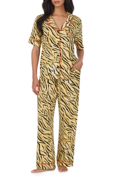 Room Service Pjs Print Pajamas In Yellow